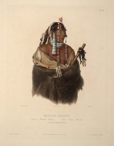 Mandeh-Pahchu Een jonge Mandan-indiaan door Karl Bodmer